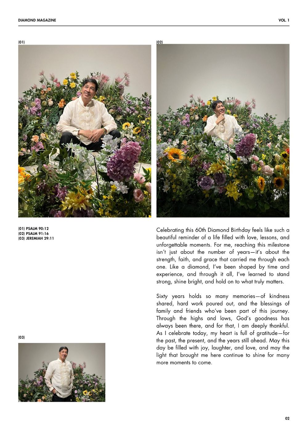 Celebrating this 60th Diamond Birthday feels like such a beautiful reminder of a life filled with love, lessons, and unforgettable moments. For me, reaching this milestone isn’t just about the number of years—it’s about the strength, faith, and grace that carried me through each one. Like a diamond, I’ve been shaped by time and experience, and through it all, I’ve learned to stand strong, shine bright, and hold on to what truly matters. Sixty years holds so many memories—of kindness shared, hard work poured out, and the blessings of family and friends who’ve been part of this journey. Through the highs and lows, God’s goodness has always been there, and for that, I am deeply thankful. As I celebrate today, my heart is full of gratitude—for the past, the present, and the years still ahead. May this day be filled with joy, laughter, and love, and may the light that brought me here continue to shine for many more moments to come.